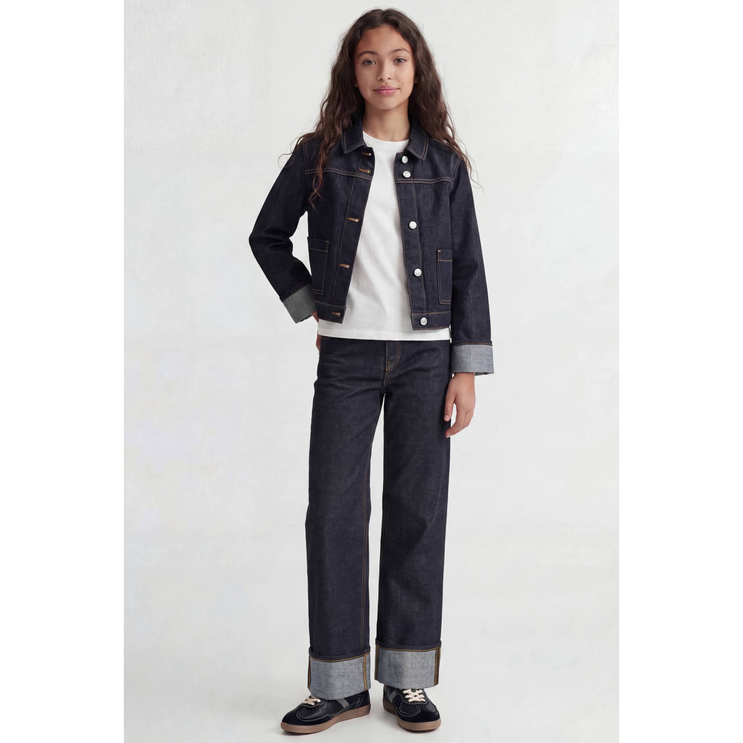 JJXX GIRL spijkerjas donkerblauw