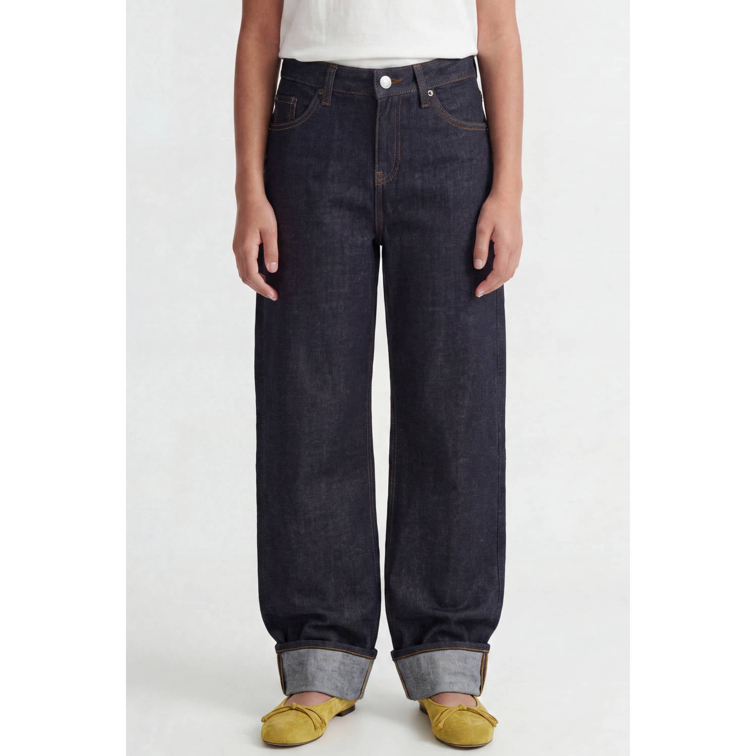 JJXX GIRL JXTOKYO regular fit wide leg jeans donkerblauw
