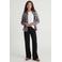 JJXX GIRL wide leg casual gebreide broek - zwart
