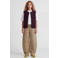 JJXX GIRL rechtvallend teddy gilet - donkerrood