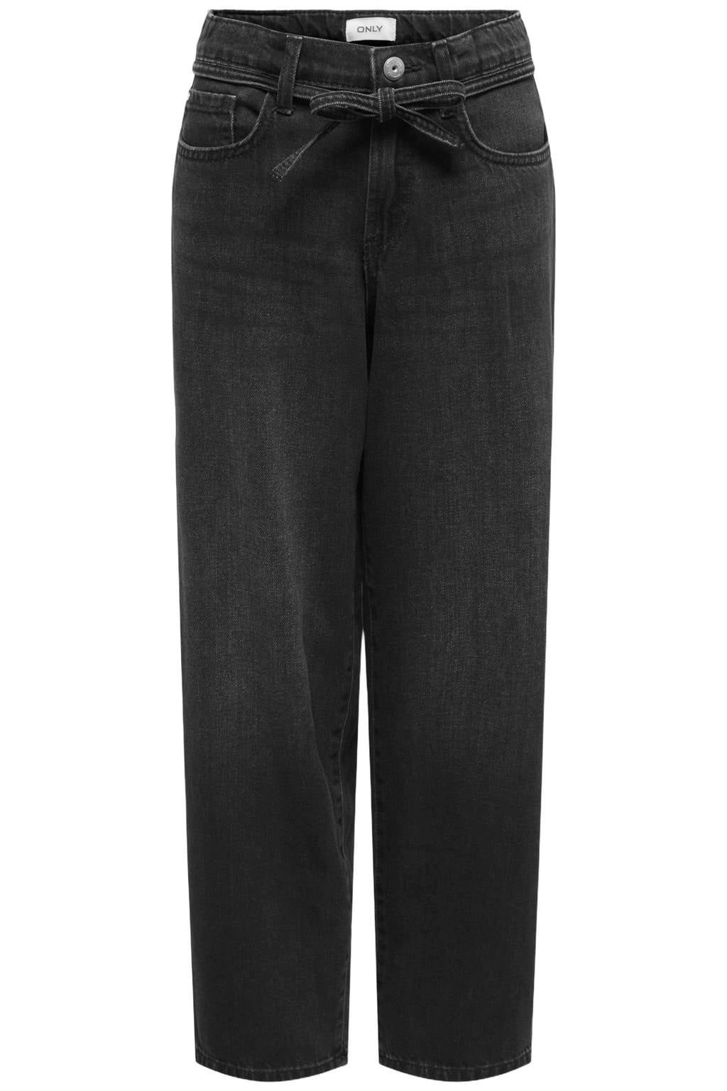 Black denim meisjes KIDS ONLY GIRL straight leg jeans van denim met rits- en knoopsluiting en effen