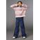 KIDS ONLY GIRL KOGCOMET wide leg jeans met strass-steentjes - donkerblauw