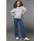KIDS ONLY GIRL KOGJUICY regular waist wide leg jeans met print - donkerblauw