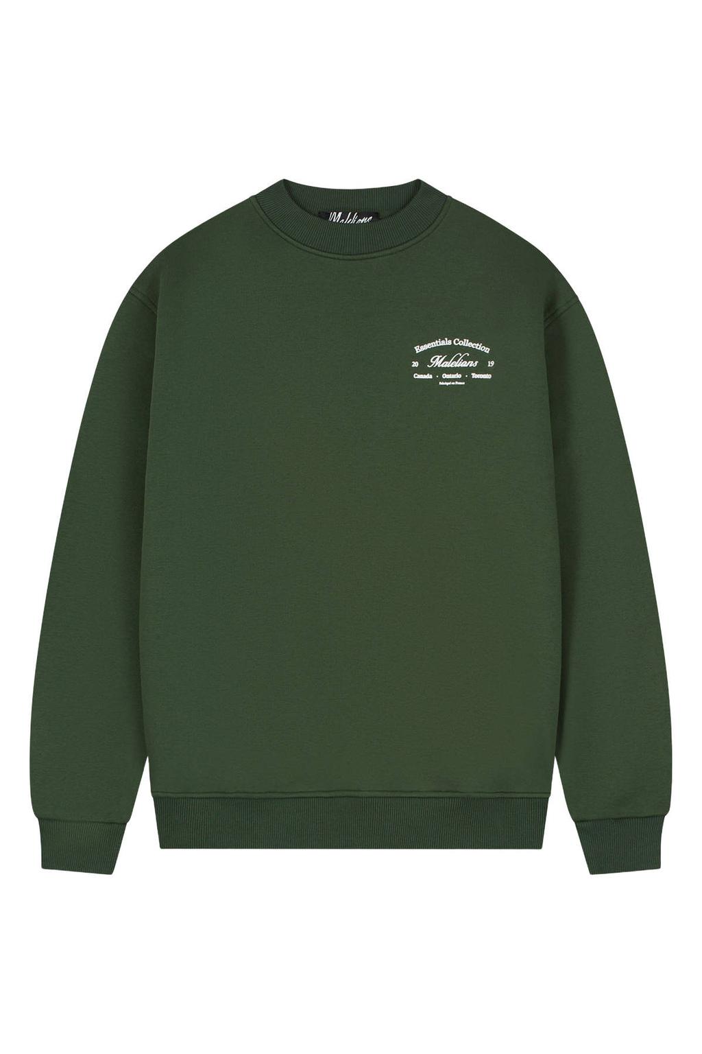 Malelions oversized sweater met backprint - donkergroen