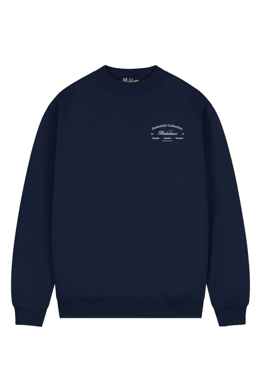 Malelions oversized sweater met backprint - donkerblauw