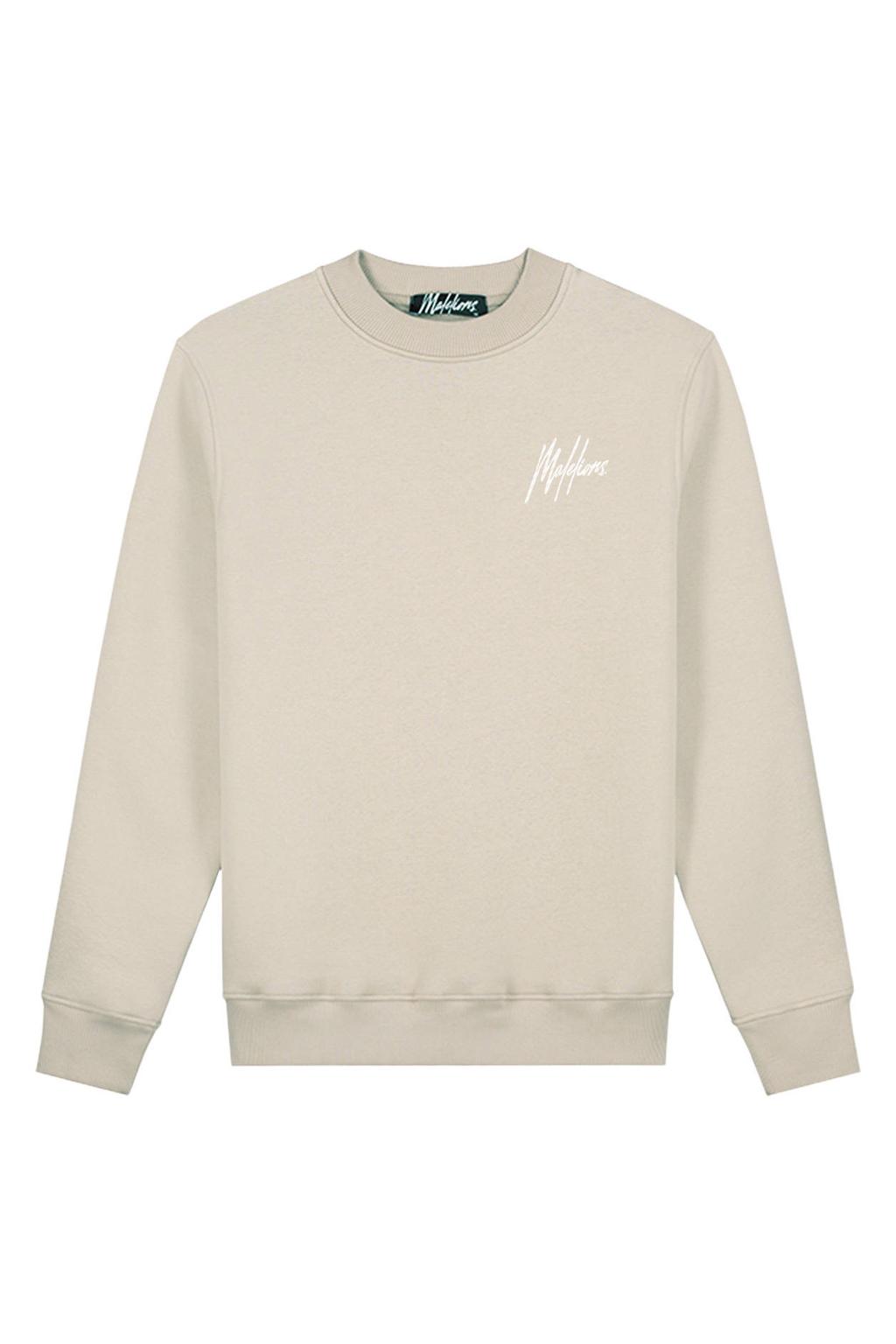 Malelions slim fit hoodie met backprint - beige