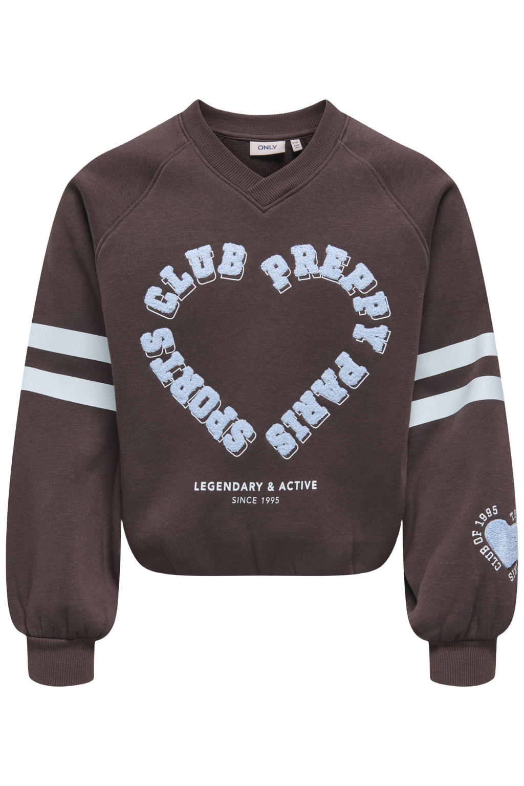 KIDS ONLY GIRL rechtvallende sweater met print - donkerbruin