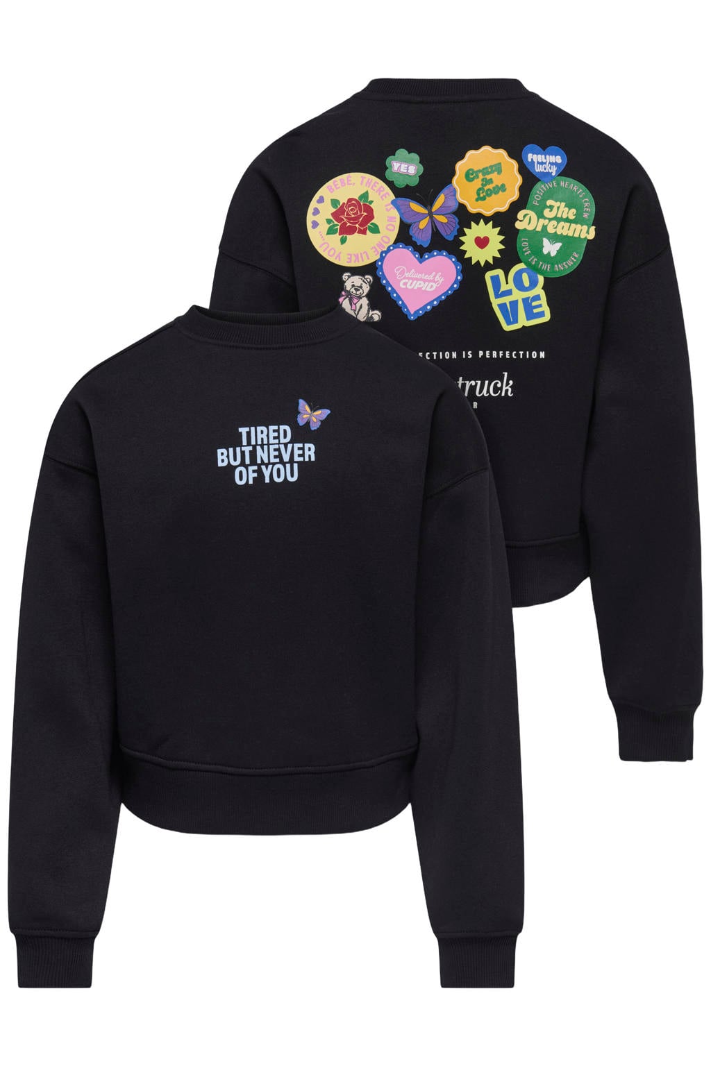 KIDS ONLY GIRL sweater met backprint - zwart