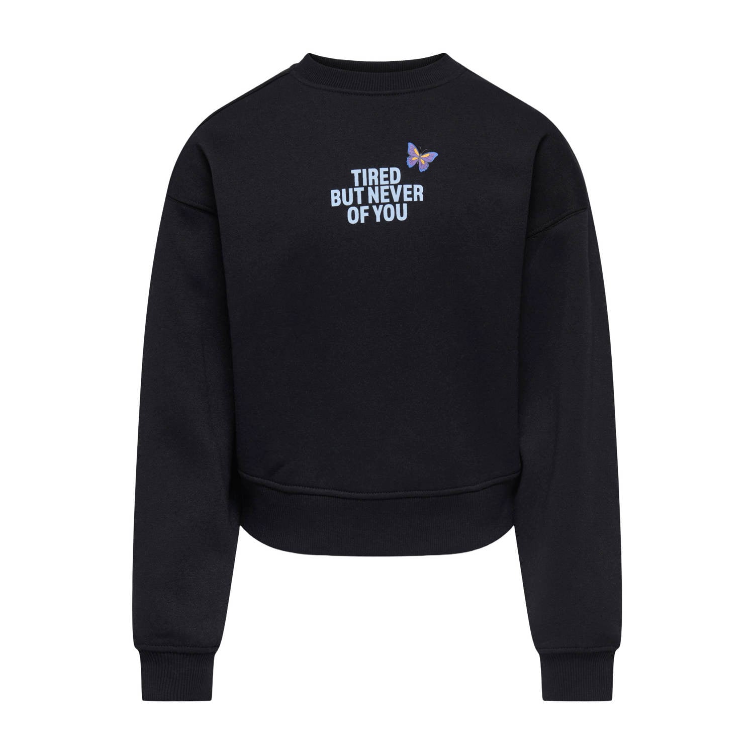 ONLY KIDS GIRL sweater met backprint zwart