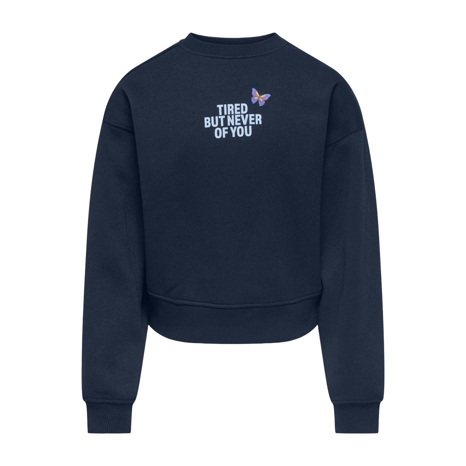 ONLY KIDS GIRL sweater met backprint donkerblauw