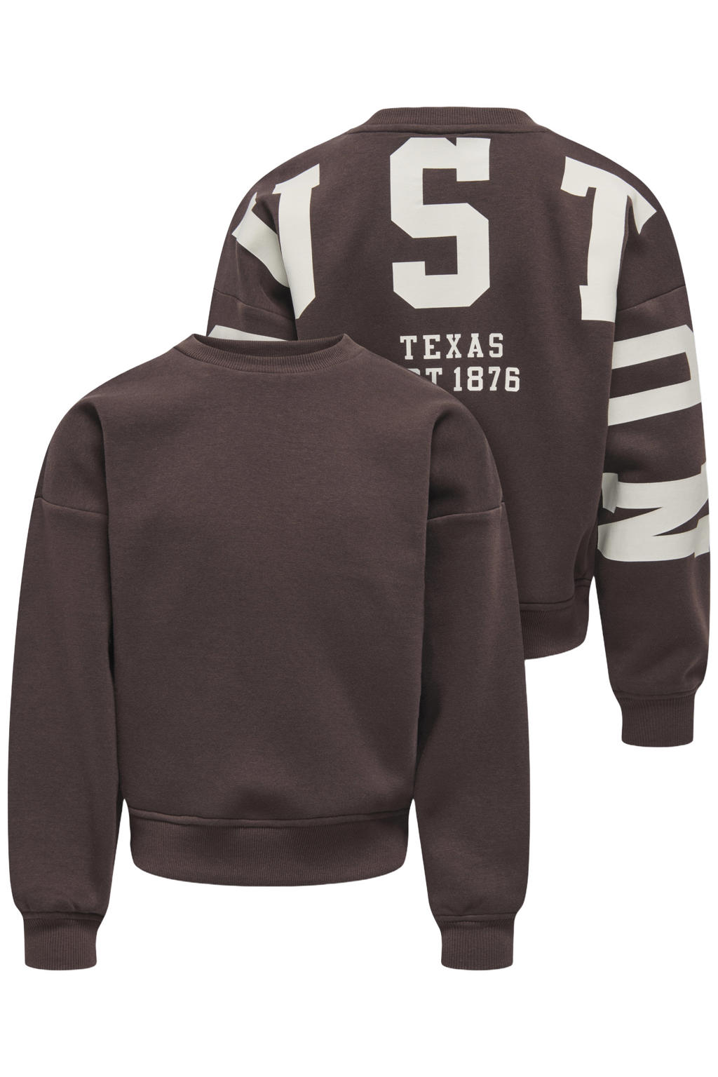 KIDS ONLY GIRL sweater met backprint - donkerbruin