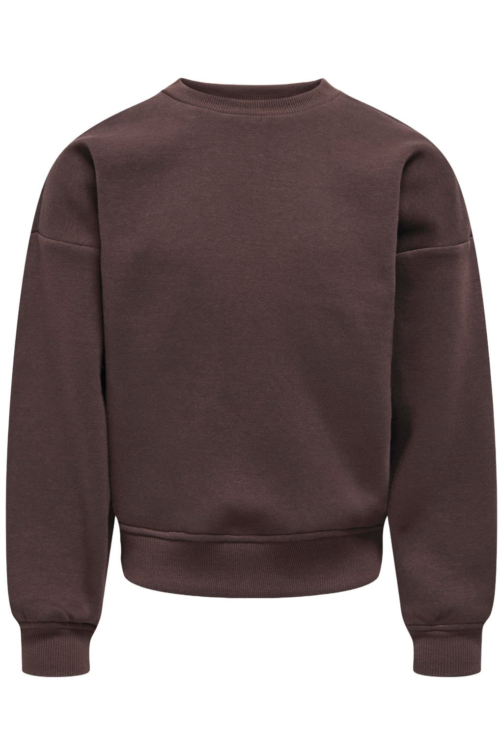 Donkerblauwe meisjes KIDS ONLY GIRL sweater met backprint, lange mouwen, ronde hals en geribde boorden