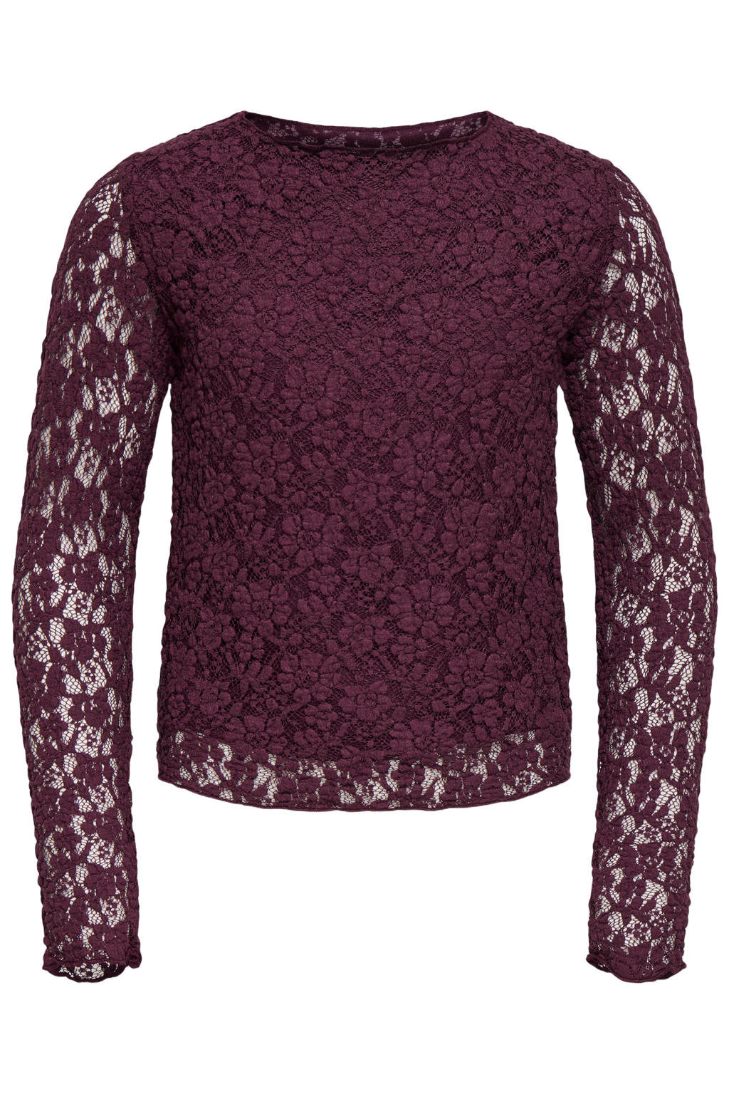 KIDS ONLY GIRL semi-transparante longsleeve - donkerpaars