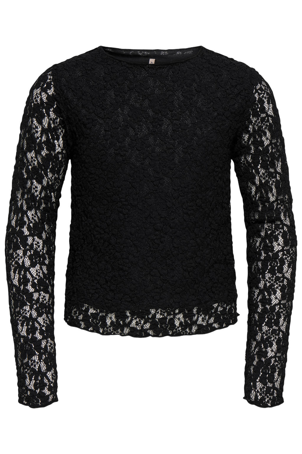 KIDS ONLY GIRL semi-transparante longsleeve - zwart