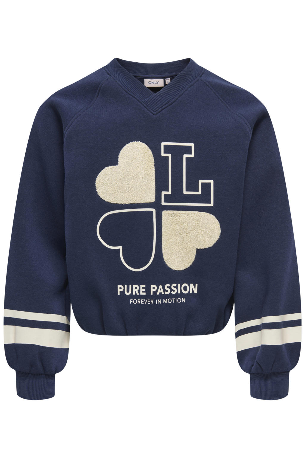 KIDS ONLY GIRL rechtvallende sweater met print - donkerblauw