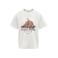 KIDS ONLY GIRL rechtvallend gebreide T-shirt met print - wit