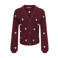 KIDS ONLY GIRL gebreid vest met hartjes en borduursels - donkerrood