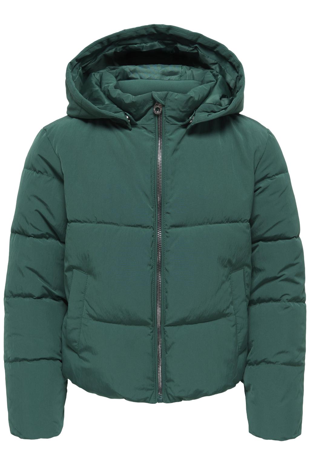 Groene meisjes KIDS ONLY GIRL gewatteerde winterjas van polyester met lange mouwen, opstaande kraag en ritssluiting