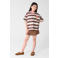 Shoeby gestreept T-shirt - bruin