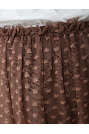 thumbnail: Shoeby korte tule plooirok met print - bruin
