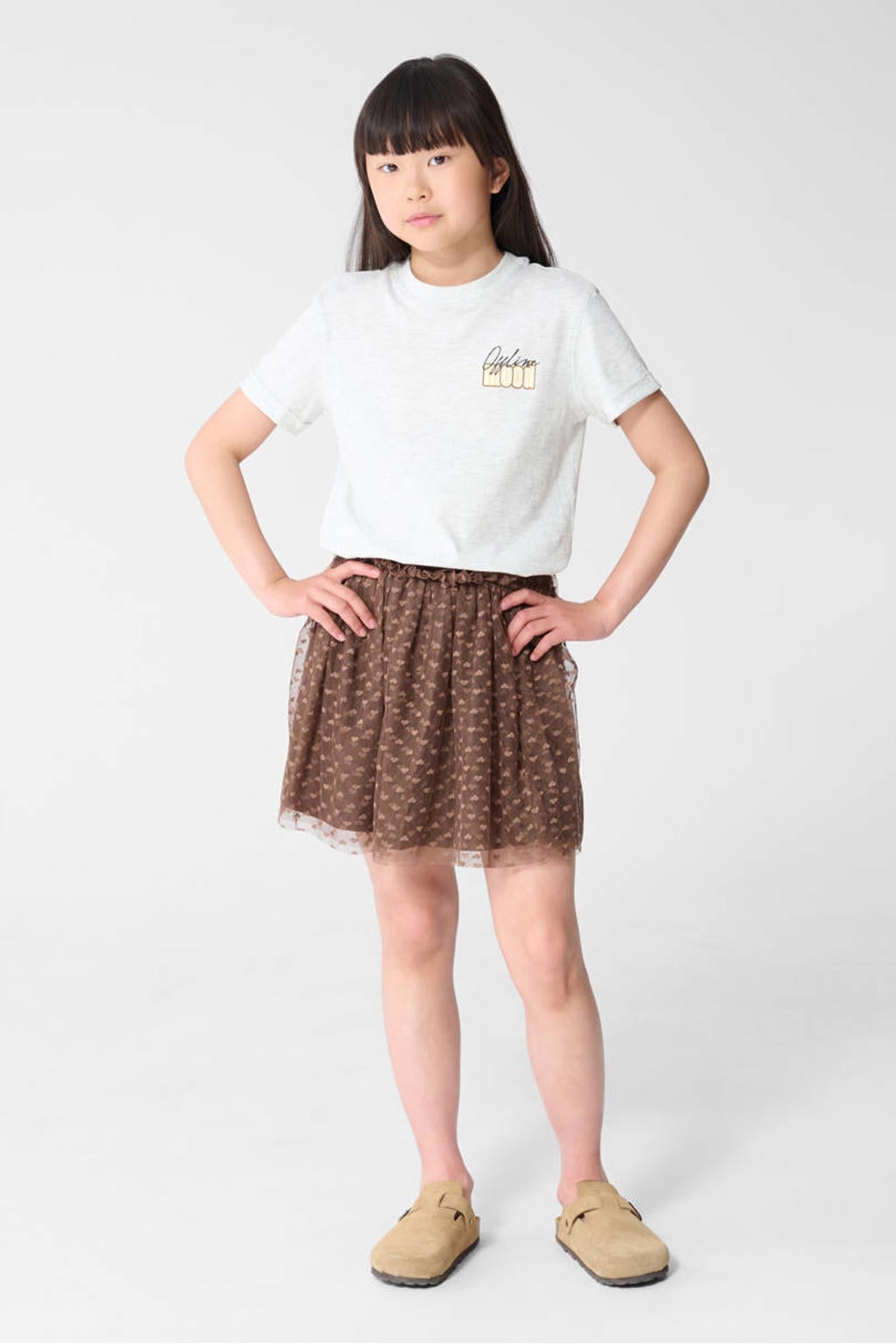 Shoeby T-shirt met print - lichtgrijs