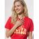 VERO MODA regular fit T-shirt met tekst - rood