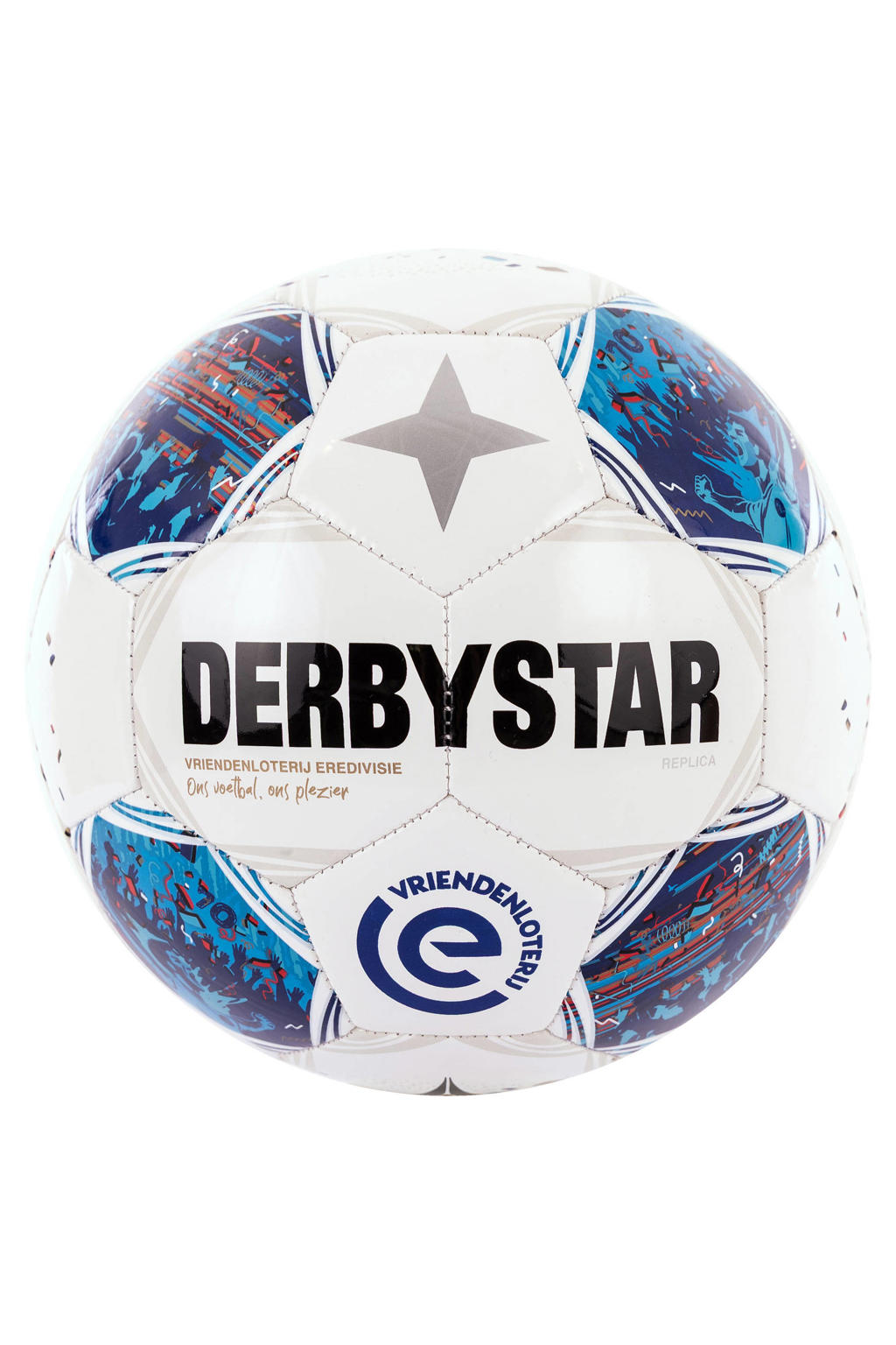 Derbystar voetbal - wit/blauw