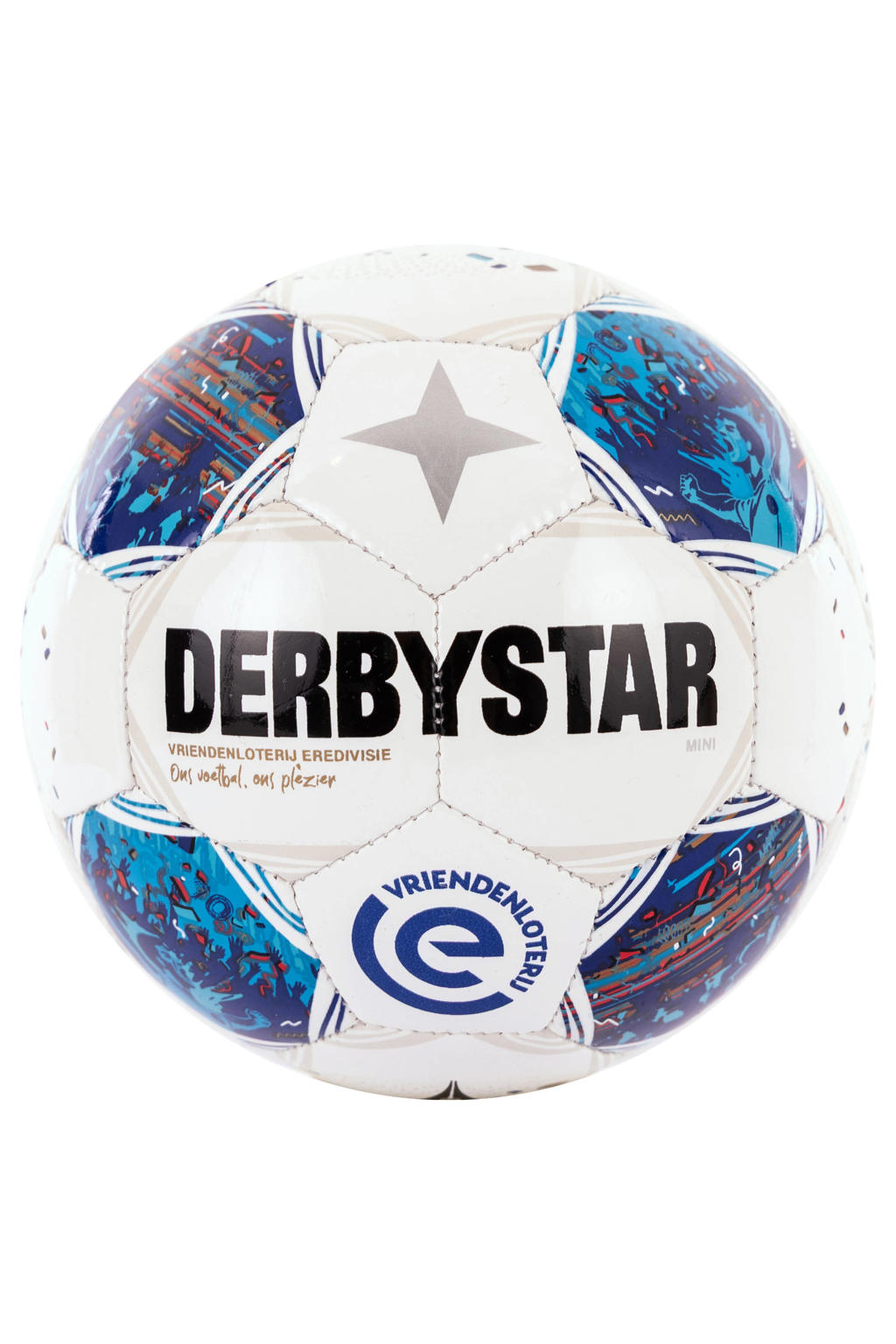 Derbystar voetbal mini - wit/blauw