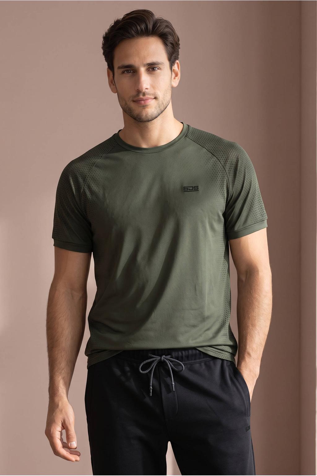 Groene heren Sjeng Sports Bas T-shirt van polyester met korte mouwen