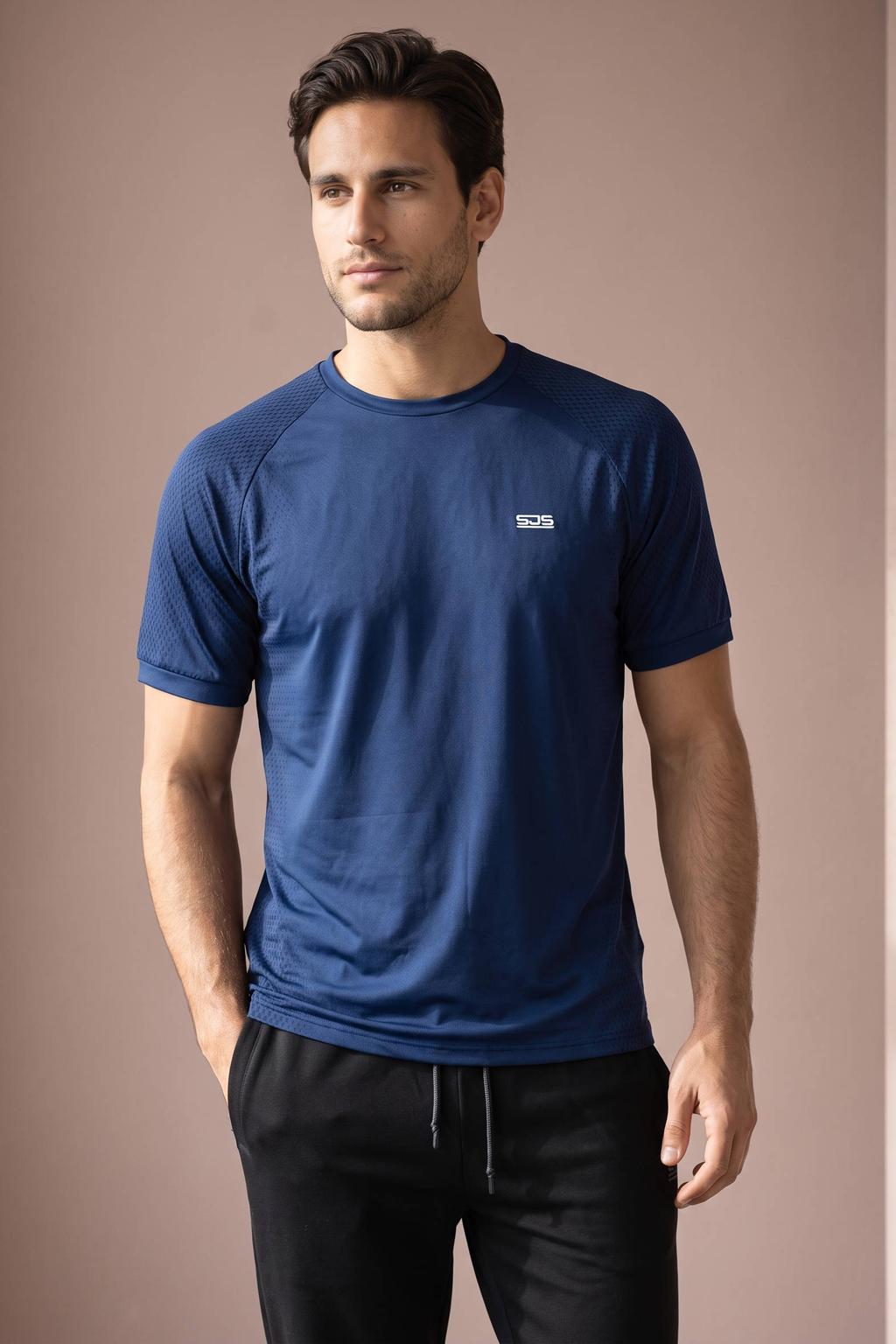 Blauwe heren Sjeng Sports Bas T-shirt van polyester met korte mouwen