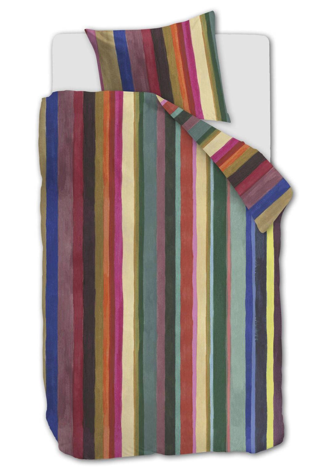 Oilily Fiesta Lines katoen-satijnen gestreepte 1-persoons dekbedovertrek 140x220 cm - multi