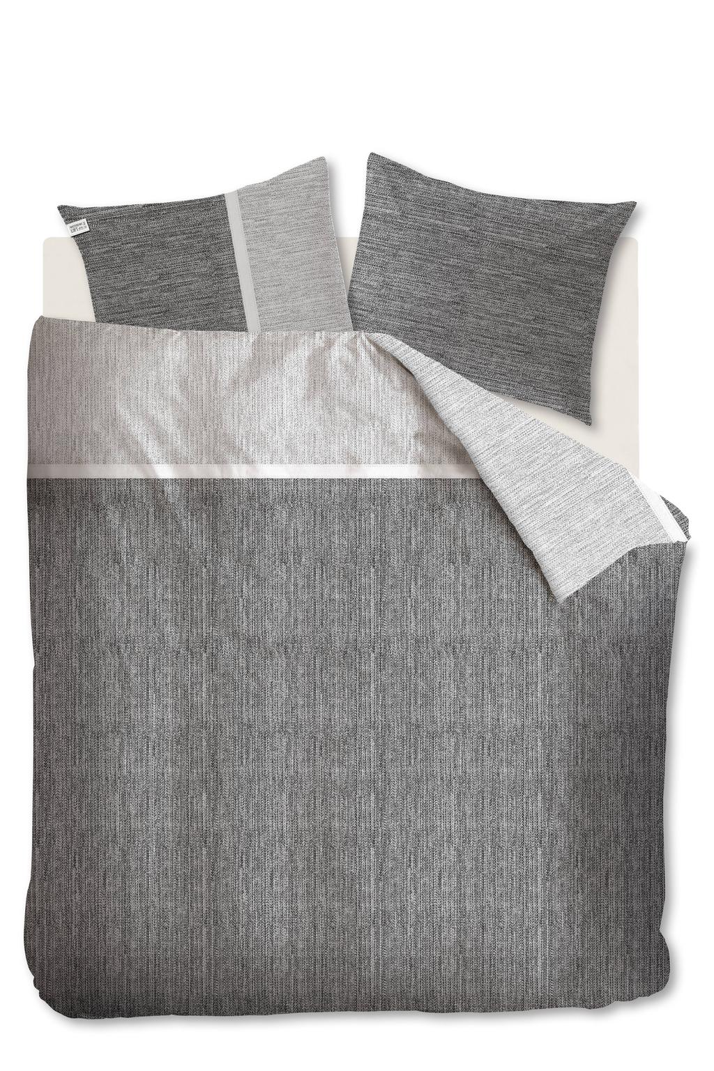 Riviera Maison Amsterdam Loft katoenen 1-persoons dekbedovertrek 140x220 cm - grijs