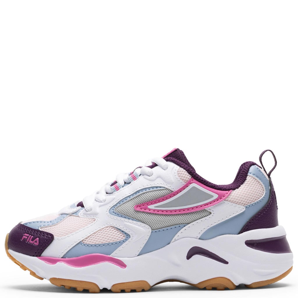 Wit, lichtblauw en roze jongens Fila CR-CW02 RAY TRACER sneakers - van mesh-pu/voering: mesh/voetbed: eva met veters