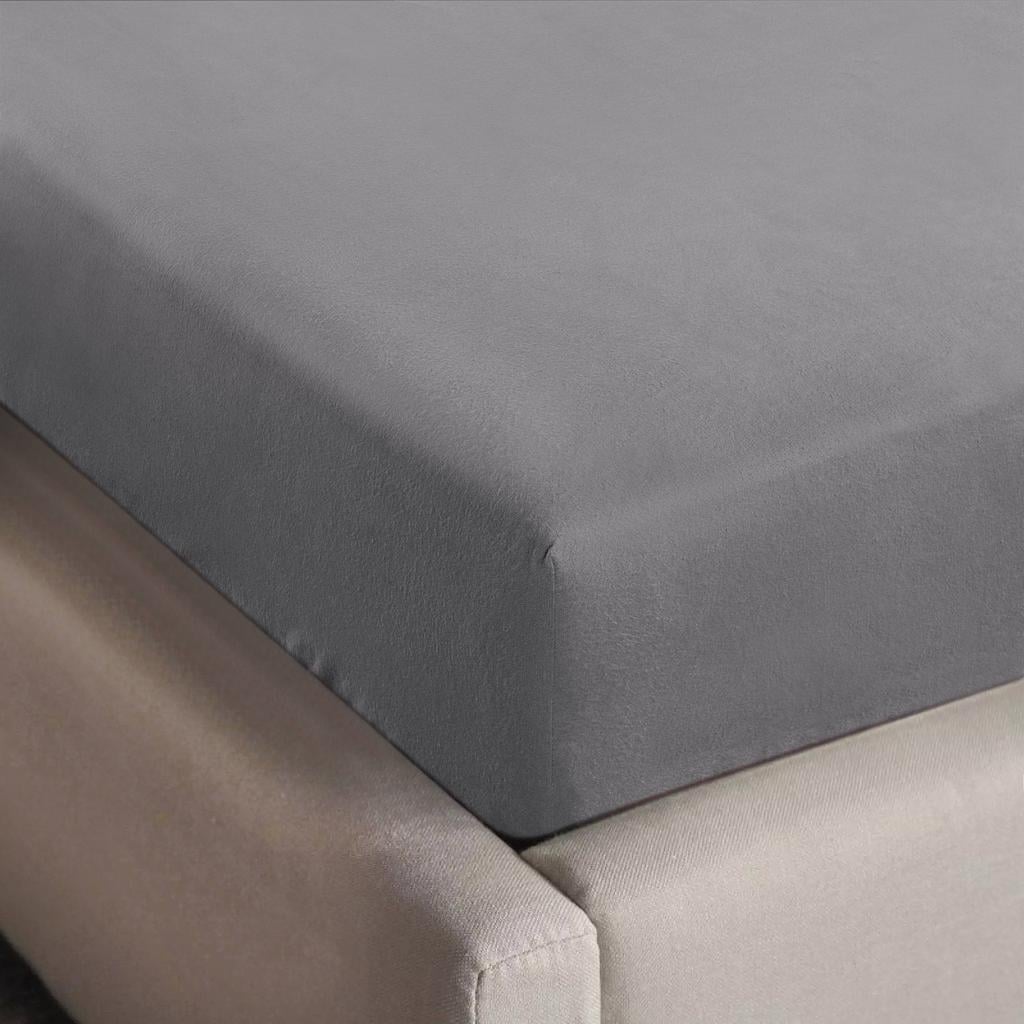 NOUS Living flanellen hoeslaken (tot 30 cm) - grijs