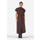 IBANA midi jurk met ceintuur - bruin