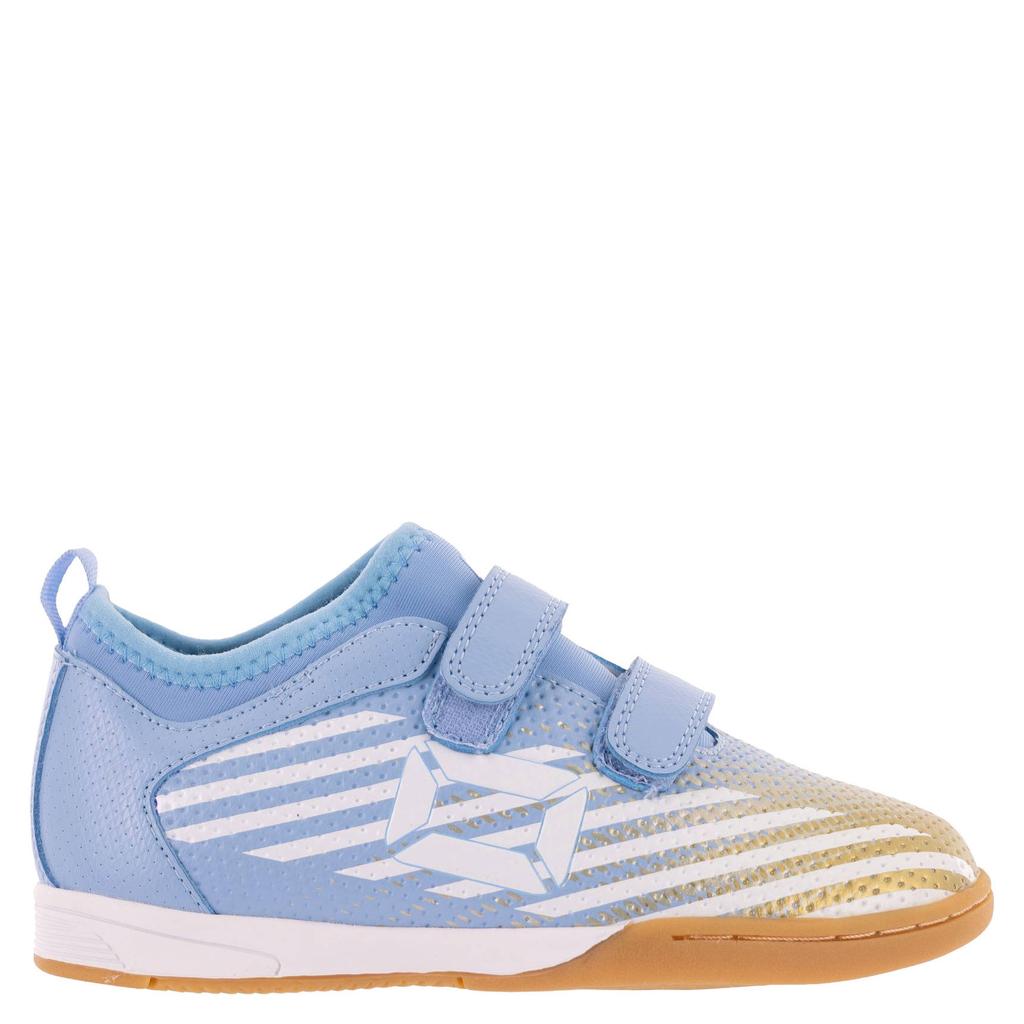 Lichtblauw, wit en gouden jongens en meisjes Stanno Vulture IN JR III junior voetbalschoenen - van imitatieleer/voering: textiel/voetbed: eva met klittenband