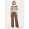 CS the Label wide leg broek met strass-steentjes - bruin