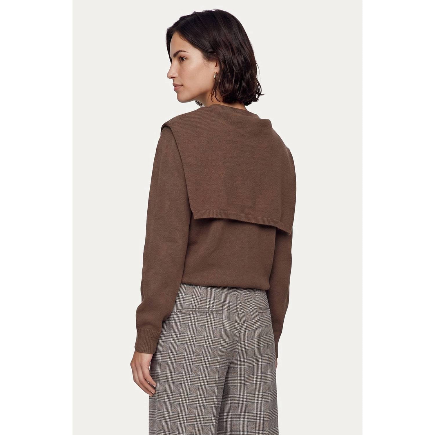 CS the Label pullover met strass-steentjes bruin