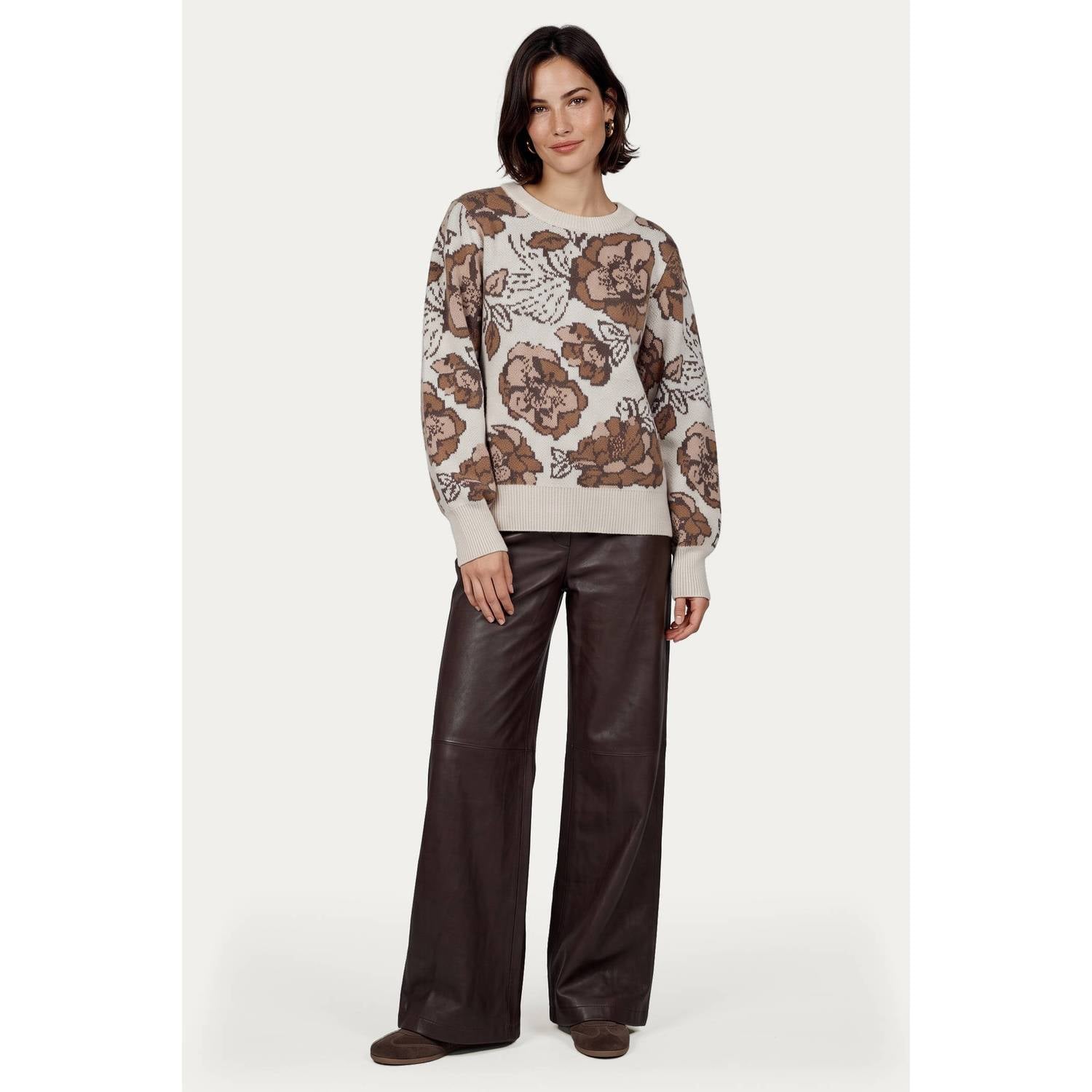 CS the Label wide leg broek bruin