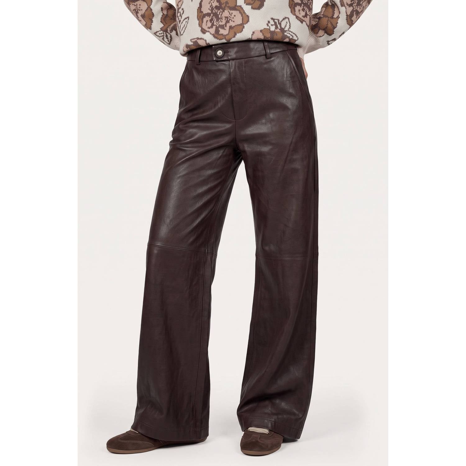 CS the Label wide leg broek bruin