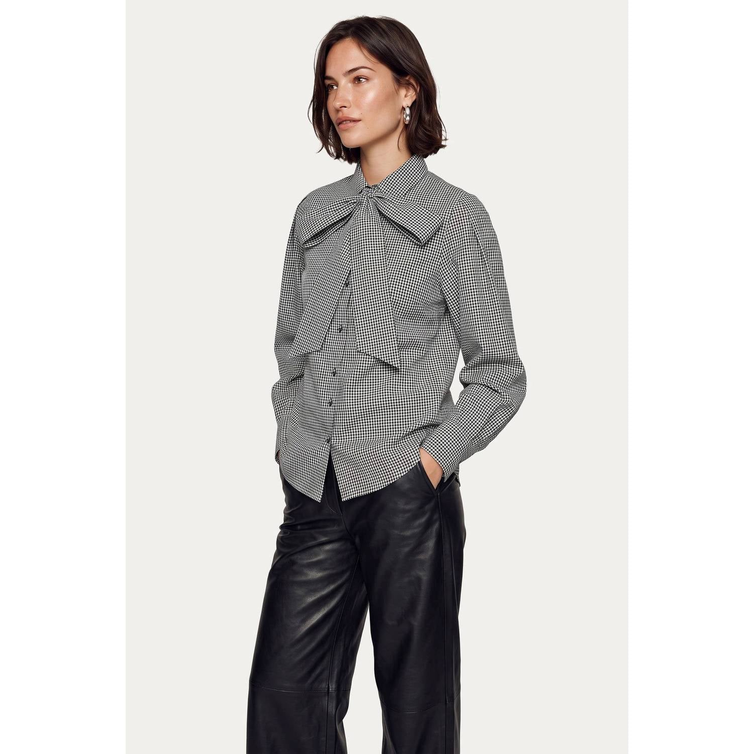 CS the Label geruite blouse zwart wit