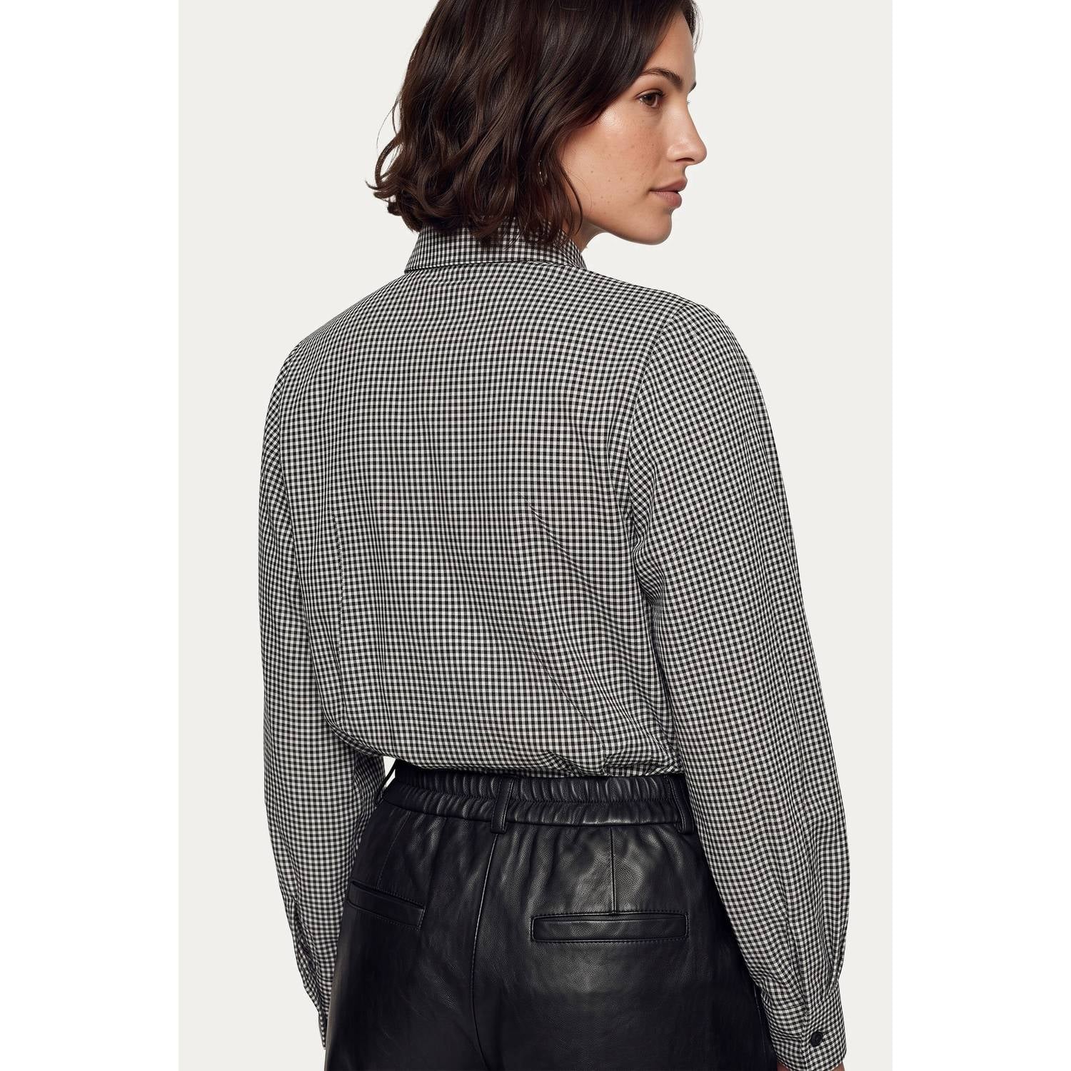 CS the Label geruite blouse zwart wit