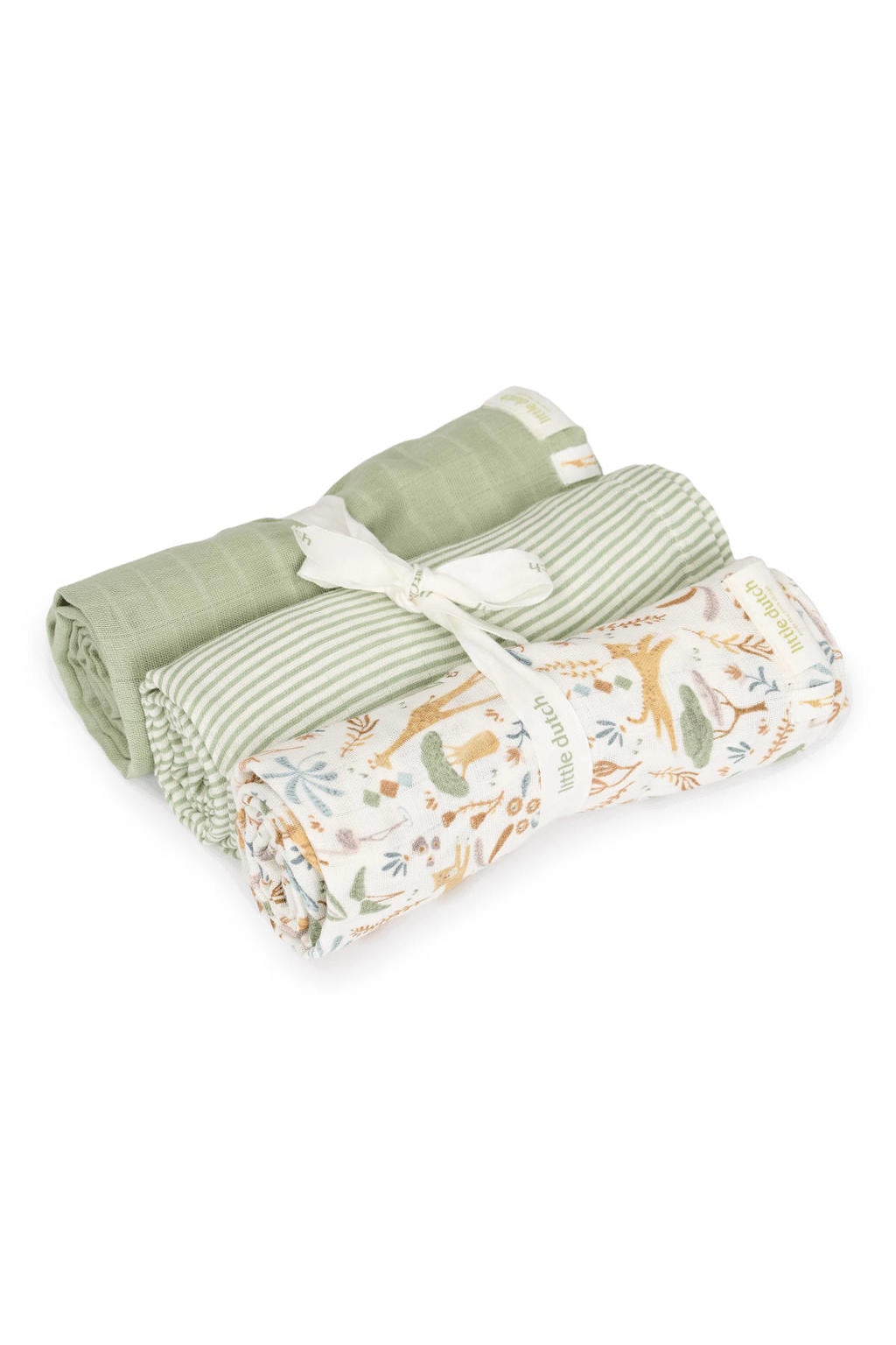 Little Dutch swaddle set - Groen - 70x70 cm - Safari Wonders