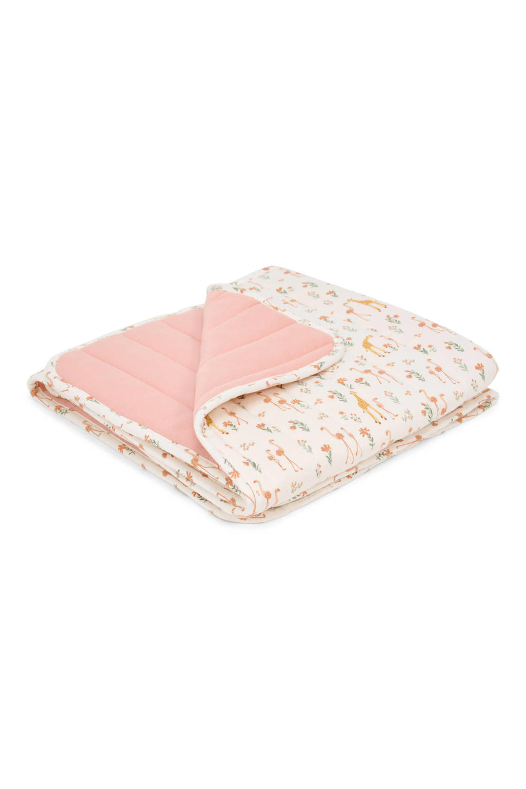 Little Dutch ledikantdeken (140x110 cm) - Roze - Blooming Safari