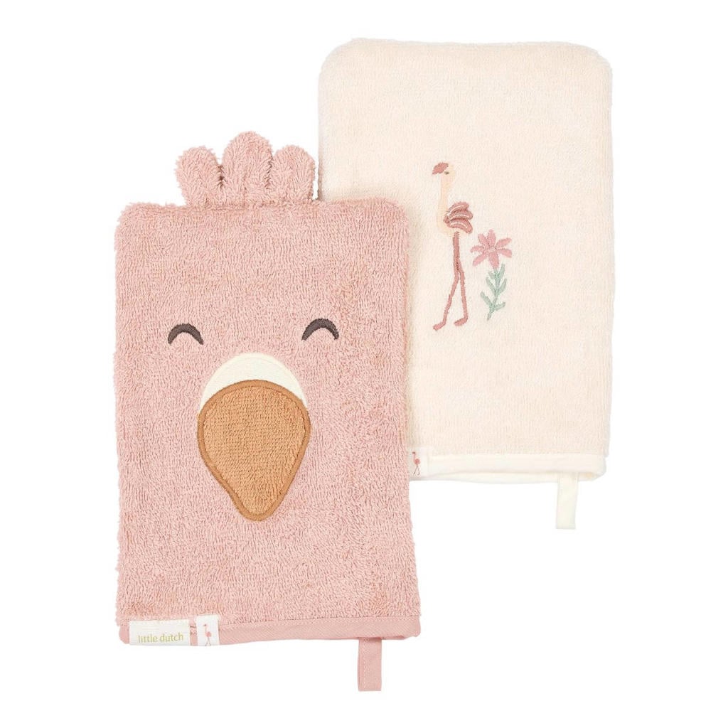 Little Dutch washandjes set Flamingo - Roze