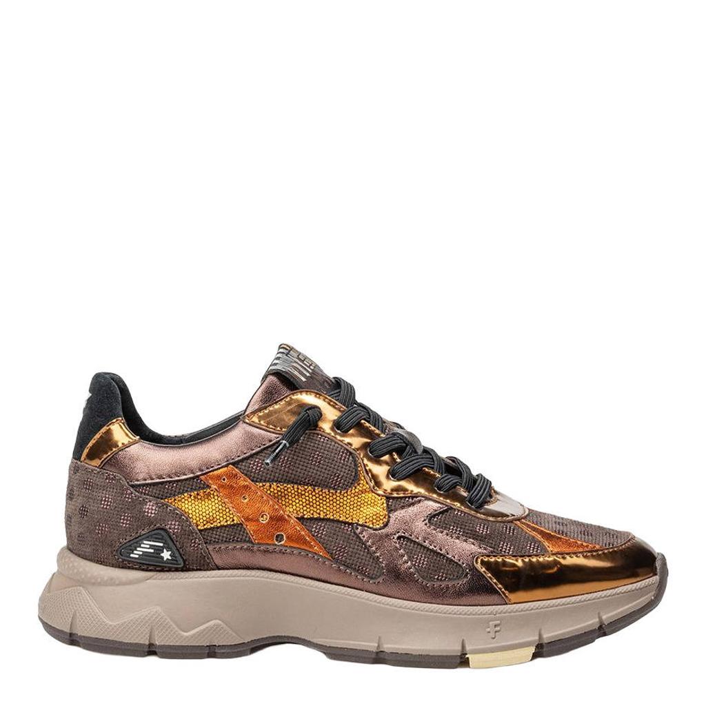 Bruine dames Floris van Bommel Daysi 05.19 leren sneakers - met veters