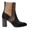 Floris van Bommel Kaci 01.11 suède enkellaarzen met blokhak - zwart/beige/bruin