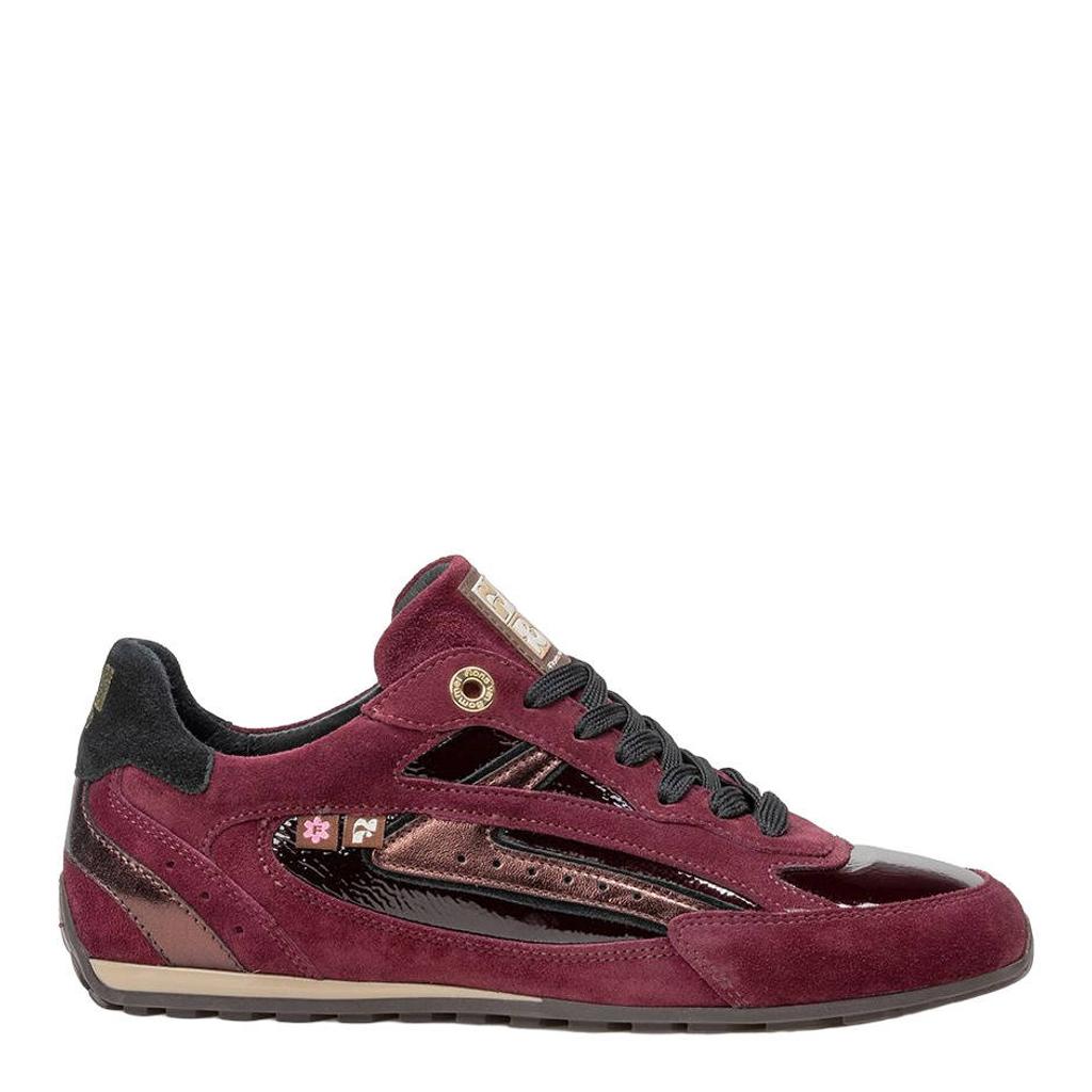 Aubergine dames Floris van Bommel Illvi 01.05 leren sneakers - met veters