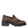Floris van Bommel Maddi 02.02 suède loafers met blokhak en profielzool - donkerbruin