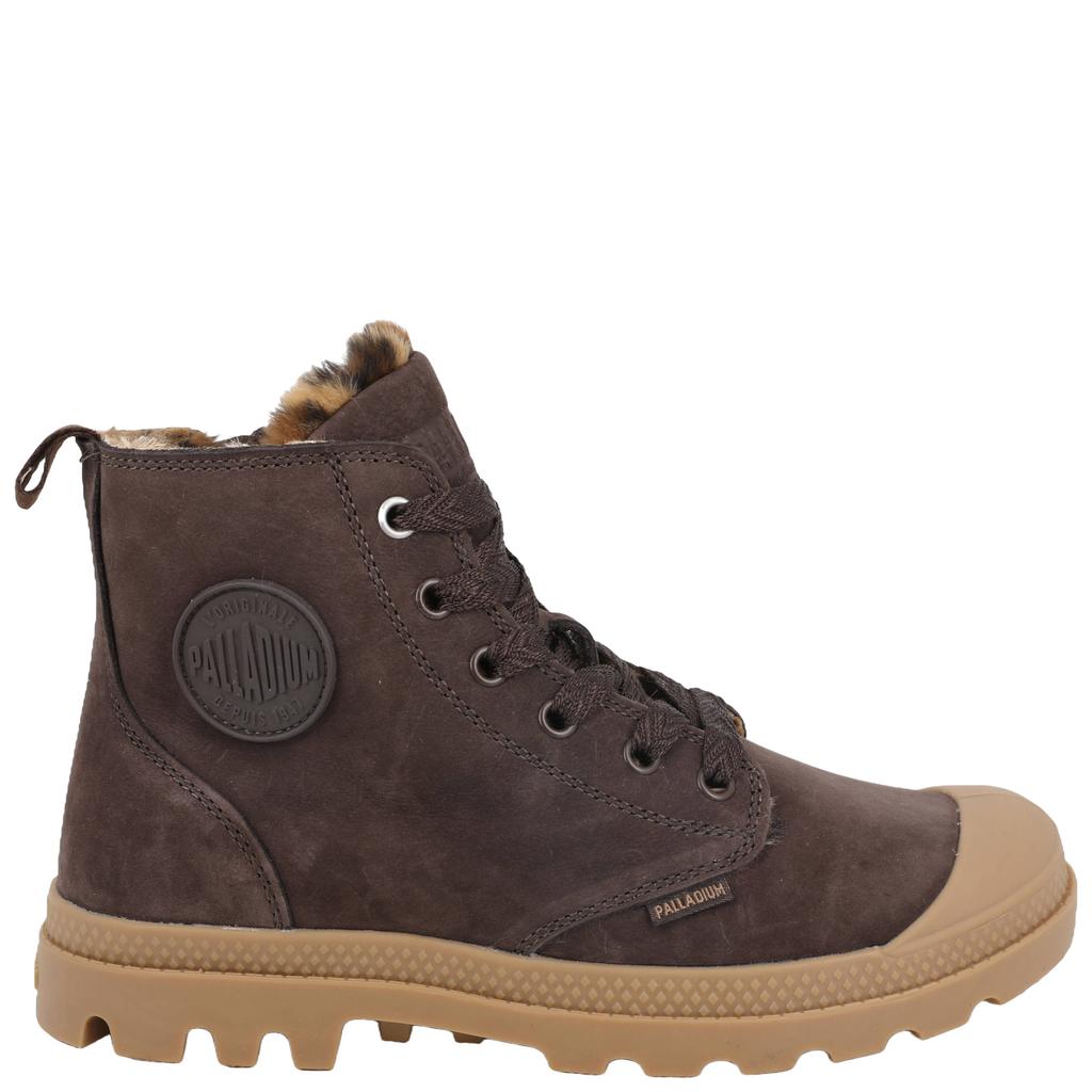 Donkerblauwe dames Palladium PAMPA HI ZIP WL WILD leren sneakers met profielzool -